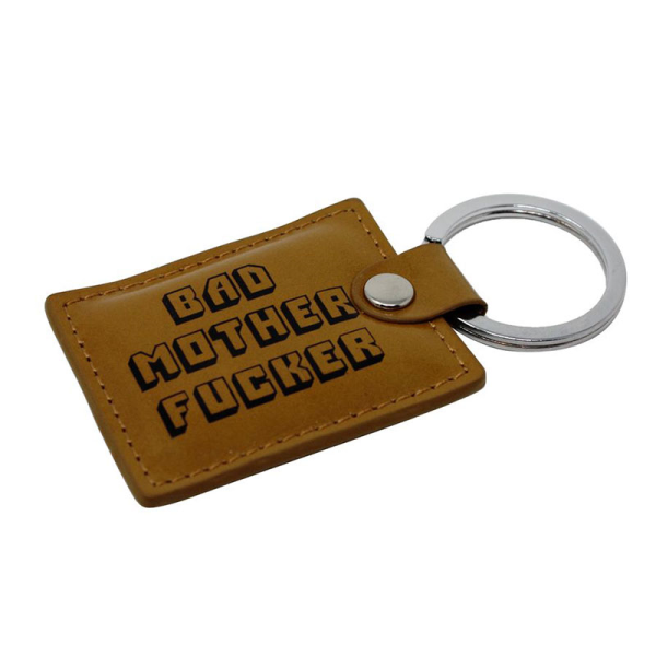 Ключодържател от естествена кожа с надпис Bad Mother F*cker.