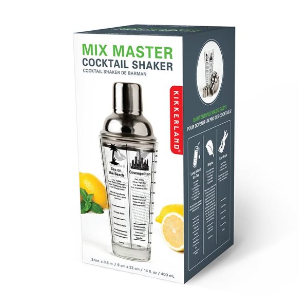 Шейкър с рецепти на коктейли.