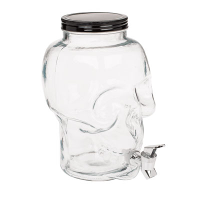 Диспенсър за напитки във формата на череп с канелка.