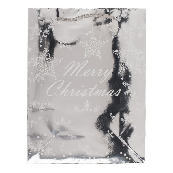 Малка торбичка с бляскаво фолио Merry Christmas