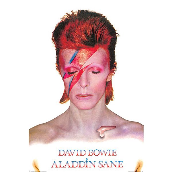 Постер David Bowie с корицата на Aladdin Sane.