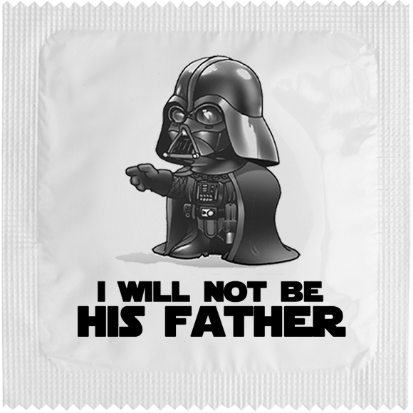 Презерватив шега с Darth Vader и надпис I will not be his father