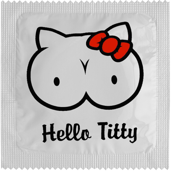 Презерватив Hello Titty, шега с Hello Kitty