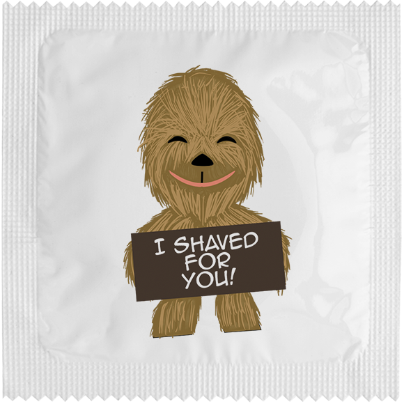 Презерватив с Чубака с надпис I shaved for you