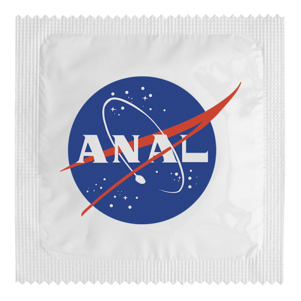 Презерватив Anal шега с логото на NASA.