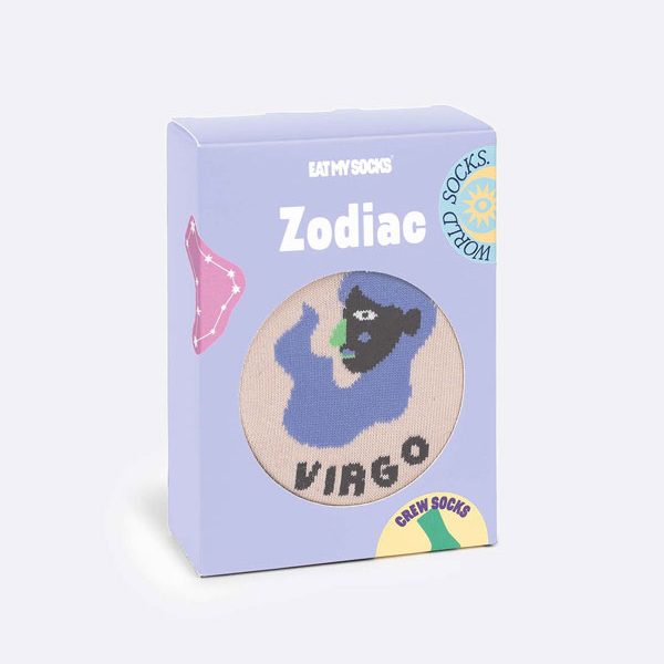 Зодиакални чорапи за дева в забавна опаковка.