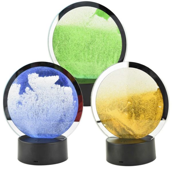 Лампа с диск, симулиращ пустинна буря със светещ ръб.