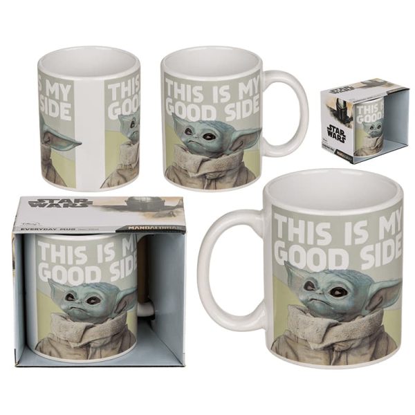 Керамична чаша с Baby Yoda и шеговит надпис- This is my good side.