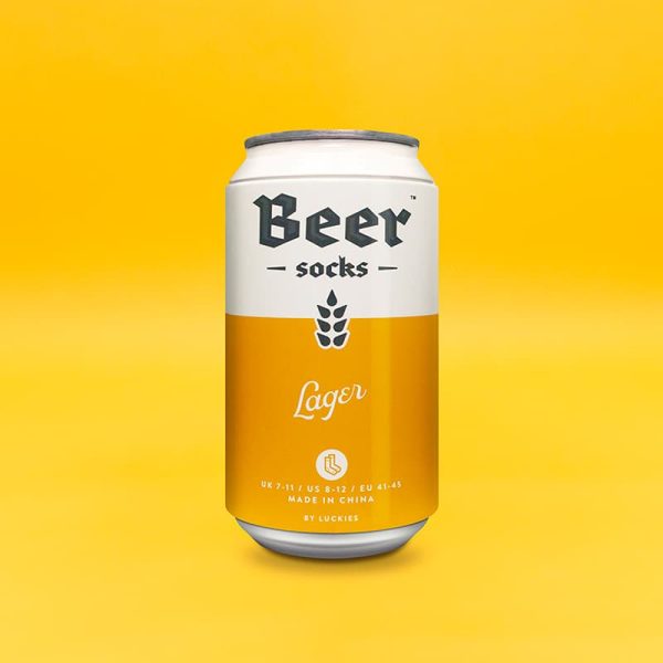 Подаръчни чорапи с дизайн Бира в опаковка- кен за бира.
