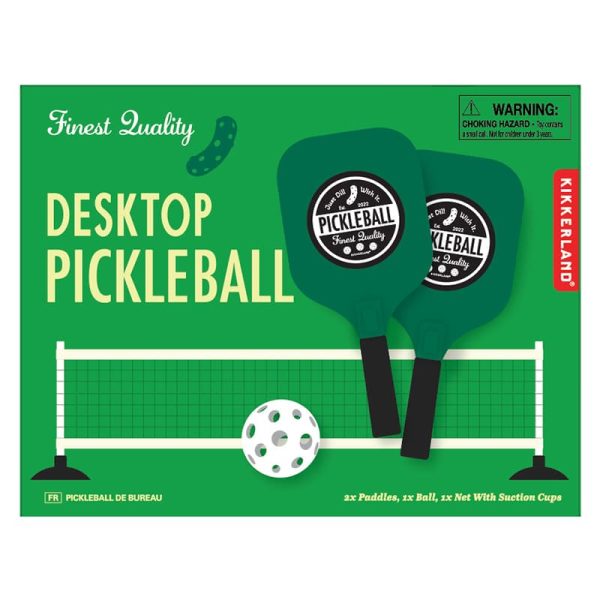 Мини настолен Пикълбол с хилки, топче и мрежа за бюро.