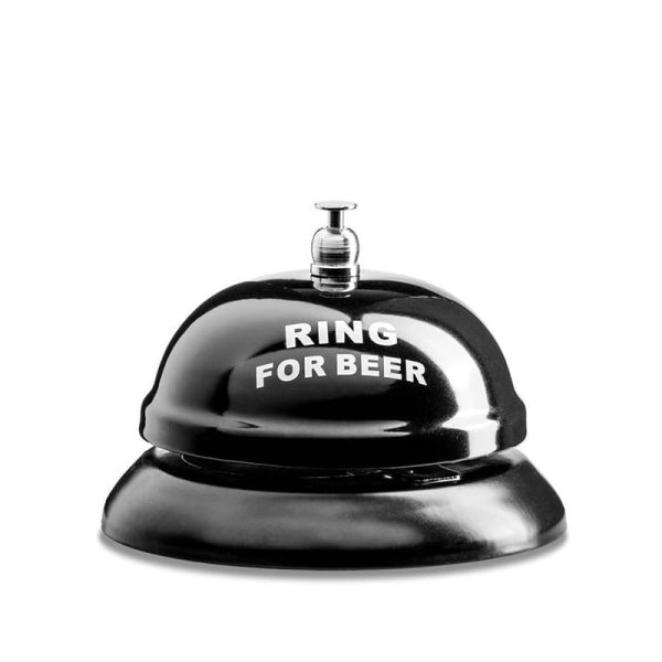 Черен настолен звънец с надпис Дай бира.