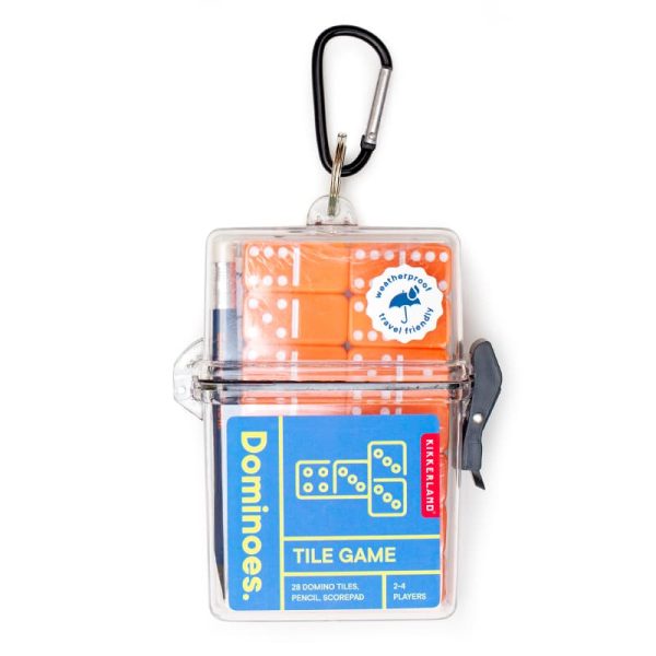 Игра за път Домино във водоустойчива кутйика с карабина за закачване.