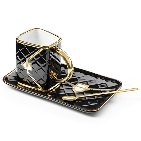 Комплект чаша с чиния и лъжица Дамска чанта