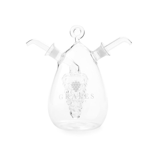 Стъклен съд 2 в 1 за зехтин и оцет за овкусяване за маса