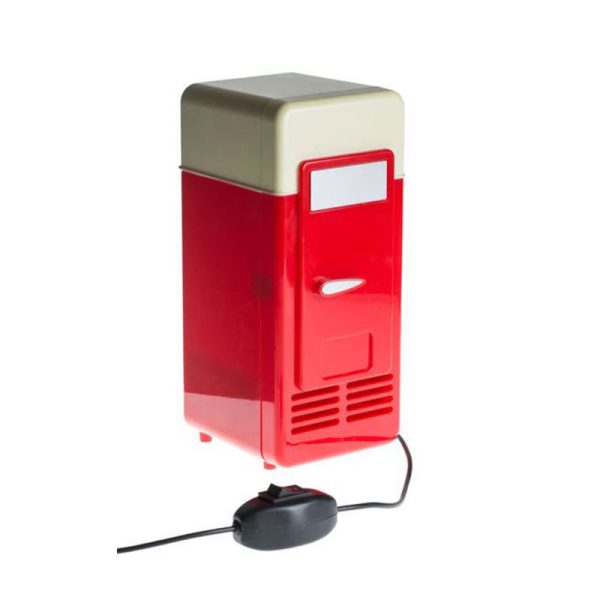 Ретро мини хладилник за един кен с USB захранване