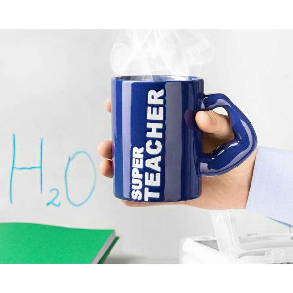 Триизмерна чаша Супер Учител в синьо
