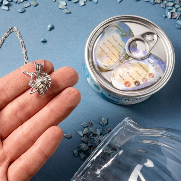 Естествена перла с медальон и верижка Еднорог