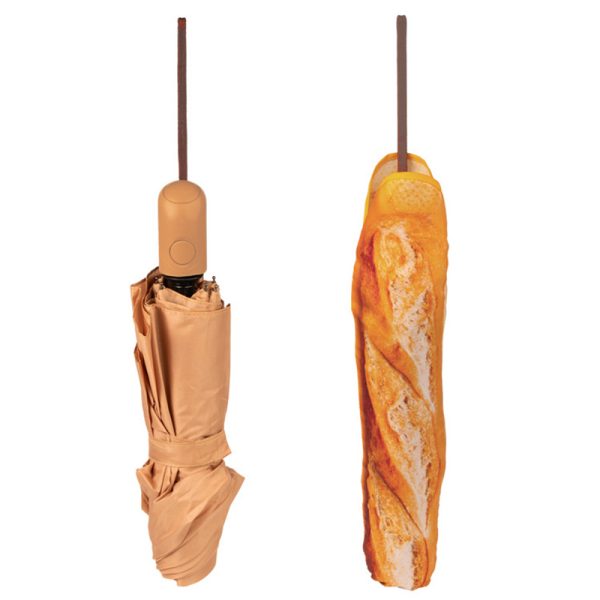 Чадър Baguette с калъф с принт на реалистична багета.