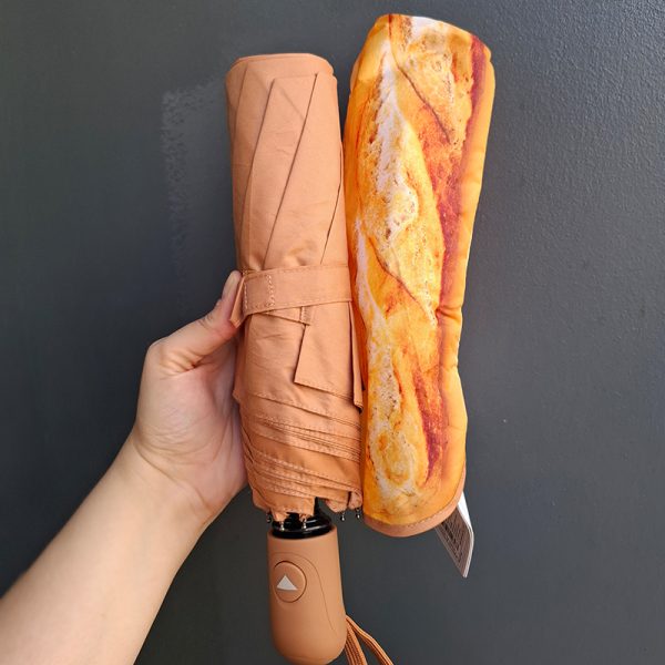 Чадър Baguette с калъф с принт на реалистична багета.