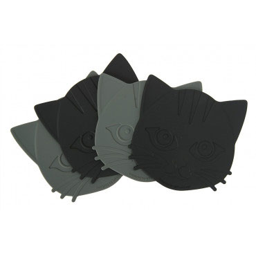 Подложки за чаши Черна котка