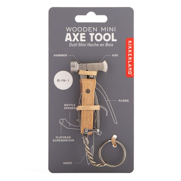 Ключодържател с мултифункционален инструмент 6 в 1 мини брадва