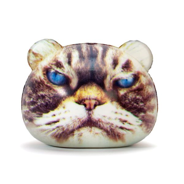 Антистрес топка във формата на котешка глава.