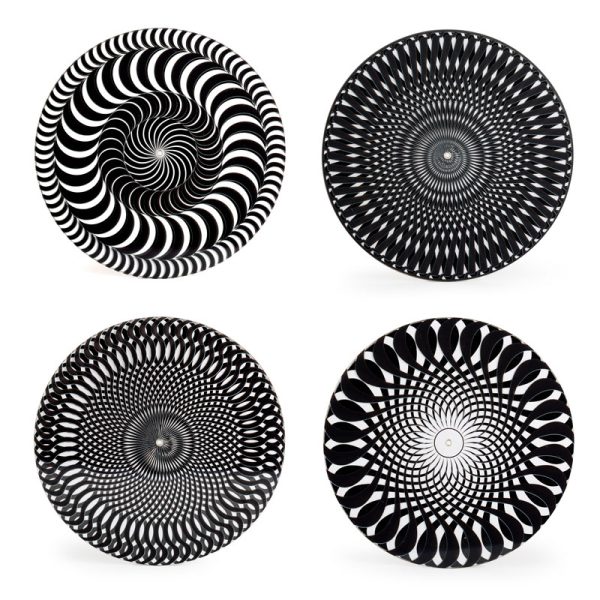 Подложки за чаши комплект Черно-бели форми