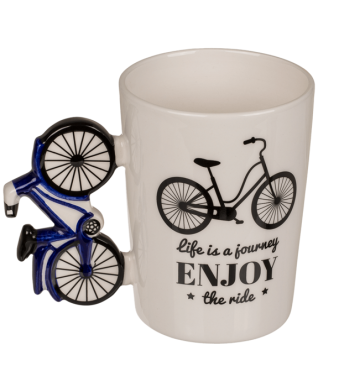Триизмерна чаша с дръжка велосипед Enjoy the ride