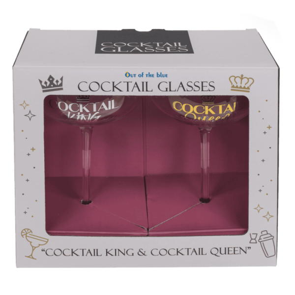 Комплект Две Коктейлни чаши Cocktail King и Cocktail Queen